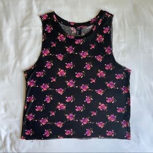 Forever 21 Black Floral Tank